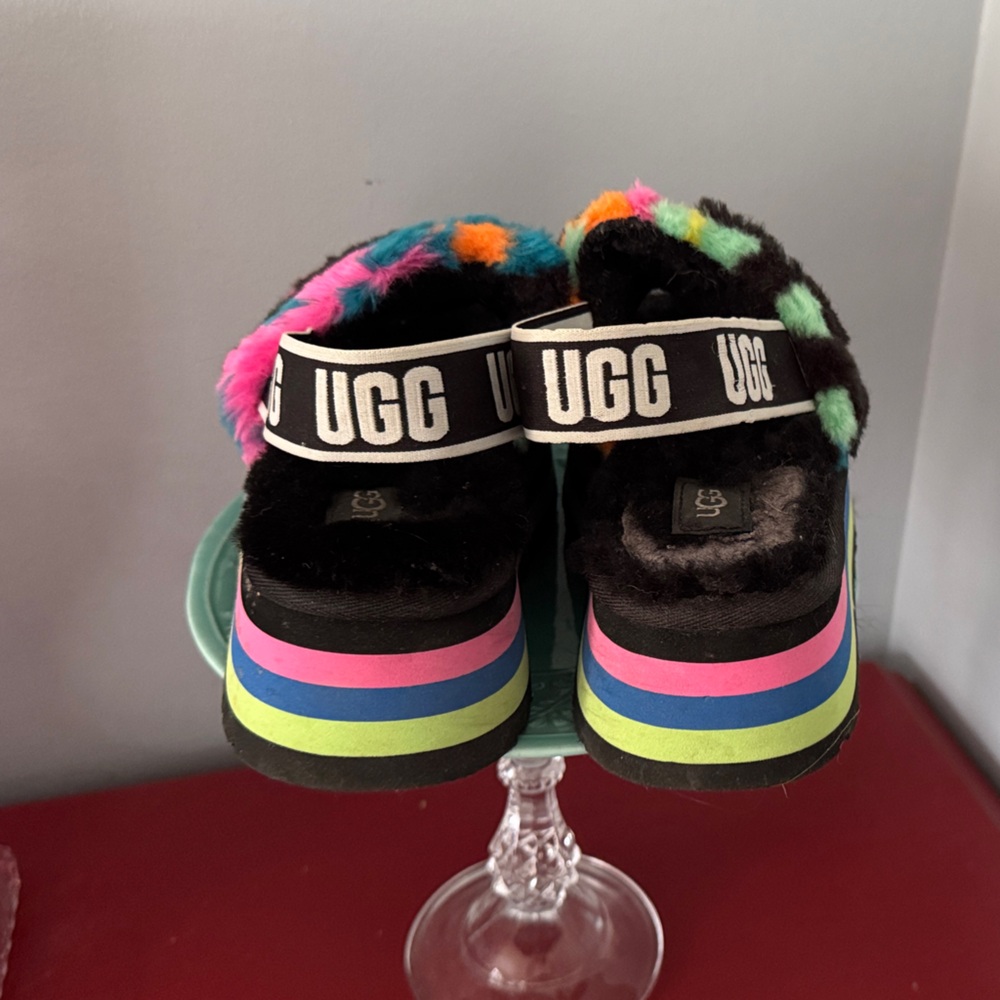 UGG Kids' Colorful Fluffy Slippers - Picture 3 of 7